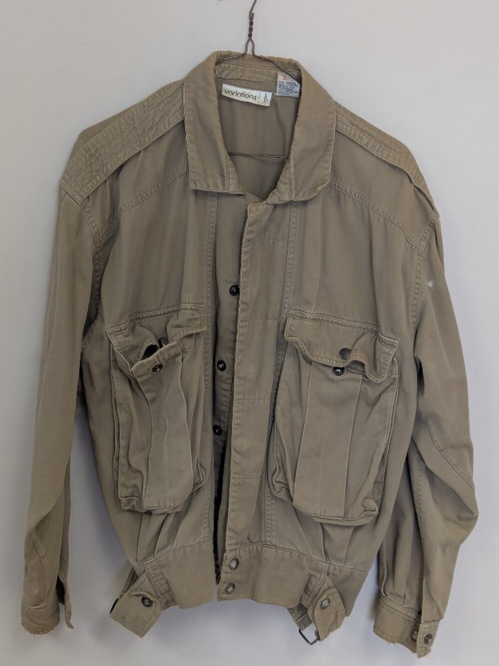 Variations Tan Jacket Military Style Grunge Jacket Streetwear Vintage 2000s Coat